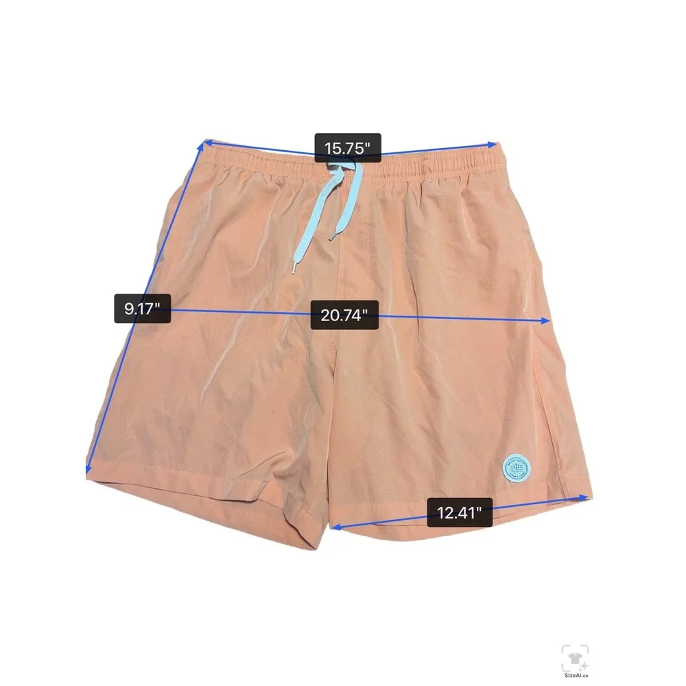 Brooklyn Cloth Surf Ave‎ Mens XL Peach Coral Mesh Lined Swim Trunks Board Shorts